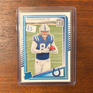 Tyler Warren 2025 Donruss Base Rookie Card #337